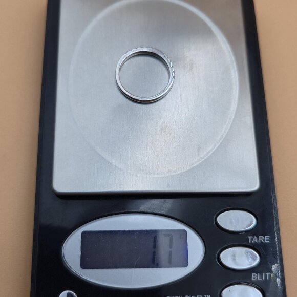 Size 7 Sterling Silver Half Cubic Zirconia Gems Band Ring A5043 - Picture 9 of 9